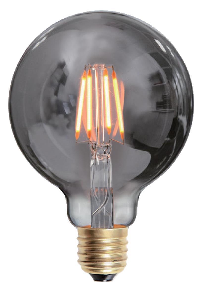 Edison E27 globe filament 4W 2200K 95 mm dimbar - Smoke-LED-pære E27 sokkel-Ms - belysning-801454-Lightup.no