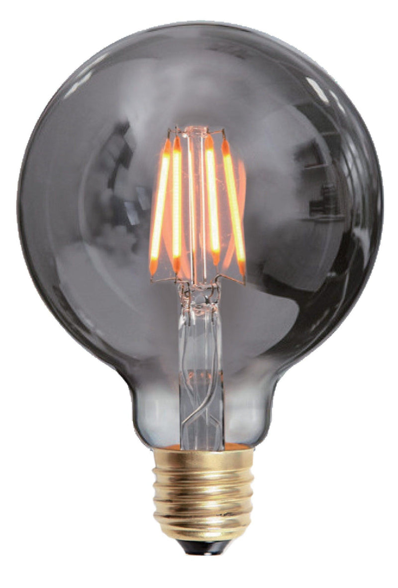 Edison E27 globe filament 6W 2200K 95 mm 3 step dim - Smoke-LED-pære E27 sokkel-Ms - belysning-801492-Lightup.no
