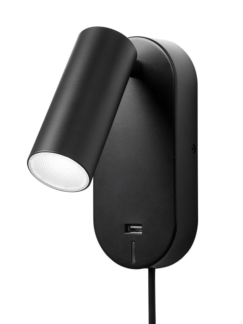 Ego vegglampe dimbar m/ USB - Svart-Vegglamper-Nielsen Light-NL-380826-Lightup.no