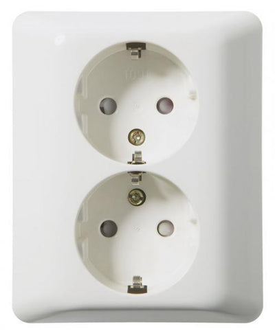Elko stikk RS1091 innfelt dobbel stikkontakt-Elektro stikkontakter-Elko-1510727-Lightup.no