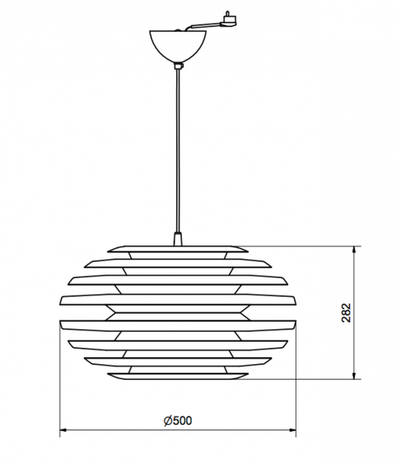 Ellipse taklampe 50cm - Messing-Takpendler-Belid-108291-Lightup.no