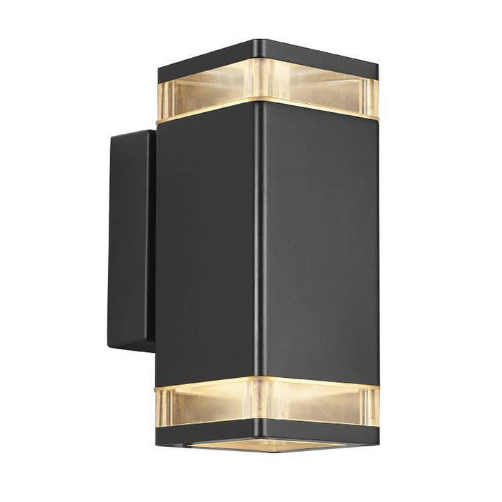 Elm dobbel vegglampe GU10 - Svart-Utebelysning vegg opp og ned-Nordlux-Svart-45331003-Lightup.no
