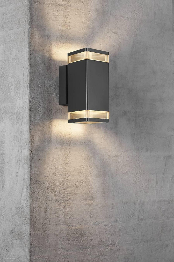 Elm dobbel vegglampe GU10 - Svart-Utebelysning vegg opp og ned-Nordlux-Svart-45331003-Lightup.no