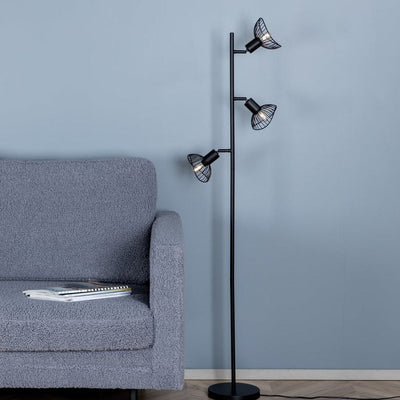 Elsa gulvlampe 3 lys 138 cm - Svart-Gulvlamper-Venture Home-15528-888-Lightup.no