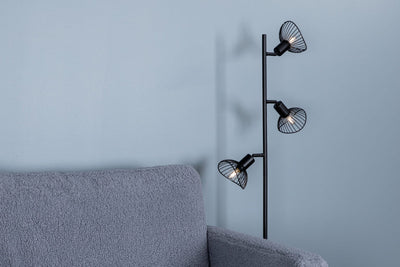 Elsa gulvlampe 3 lys 138 cm - Svart-Gulvlamper-Venture Home-15528-888-Lightup.no