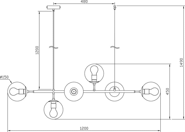 Emrik takpendel uten kupler - Svart-Takpendler-NorDesign-Svart-106150500-Lightup.no