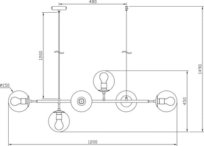 Emrik takpendel uten kupler - Svart-Takpendler-NorDesign-106150500-Lightup.no