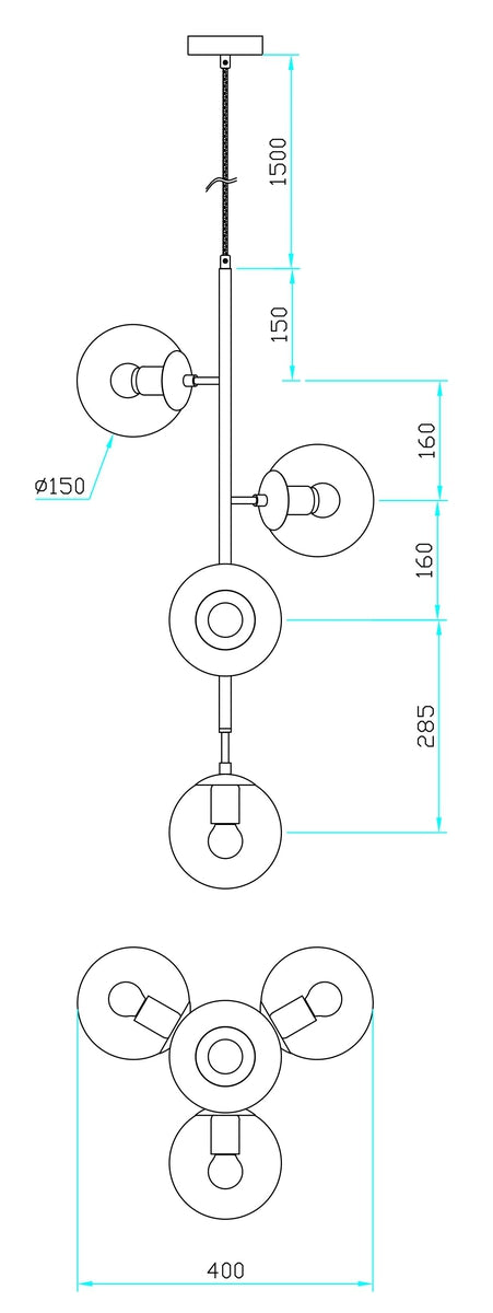 Emrik takpendel vertikal uten kupler - Svart-Takpendler-NorDesign-Svart-104150500-Lightup.no