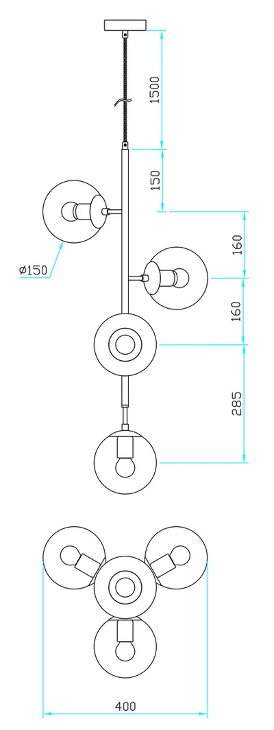 Emrik takpendel vertikal uten kupler - Svart-Takpendler-NorDesign-104150500-Lightup.no