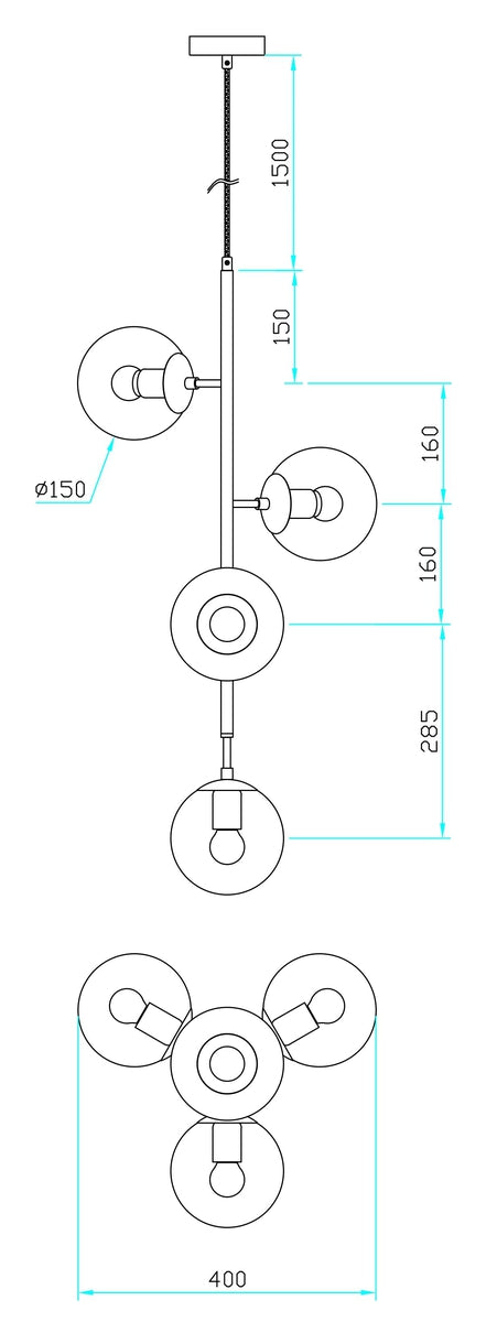 Emrik takpendel vertikal uten kupler - Svart-Takpendler-NorDesign-104150500-Lightup.no