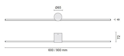 Eros 600 vegglampe IP44 dimbar - Hvit-Baderomsbelysning vegglamper-NorDesign-369126006-Lightup.no