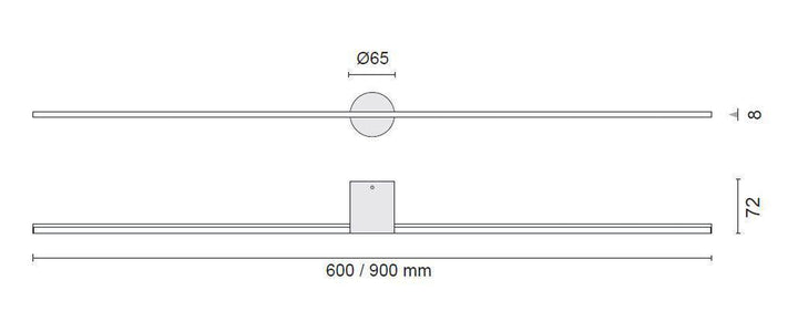 Eros 600 vegglampe IP44 dimbar Inwards - Svart-Baderomsbelysning vegglamper-NorDesign-367126005-Lightup.no