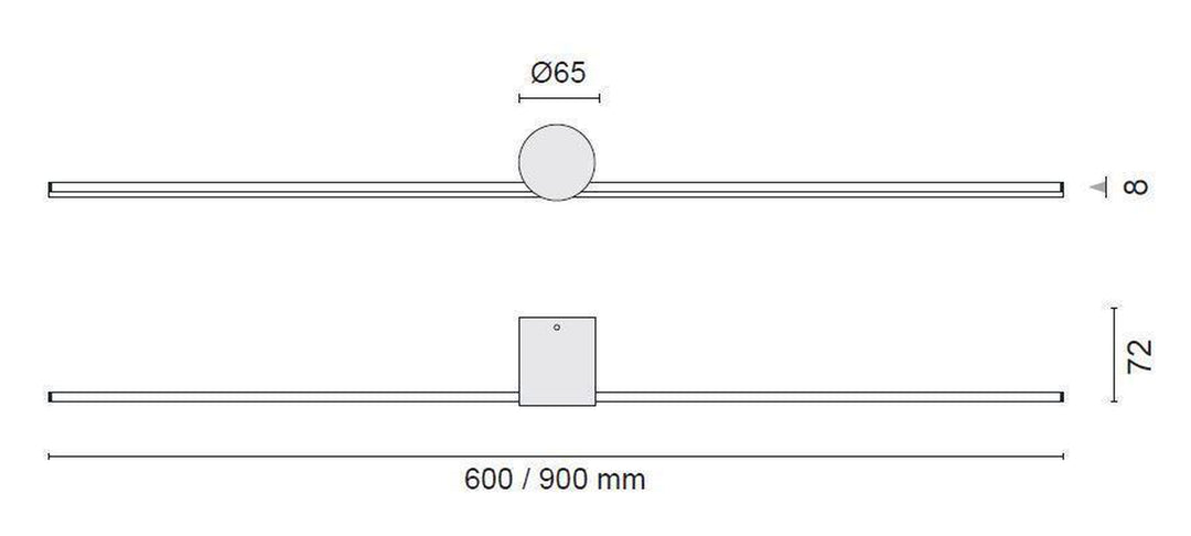 Eros 900 vegglampe IP44 dimbar - B-Vare-Baderomsbelysning vegglamper-NorDesign-Hvit-369129006-BVARE-Lightup.no