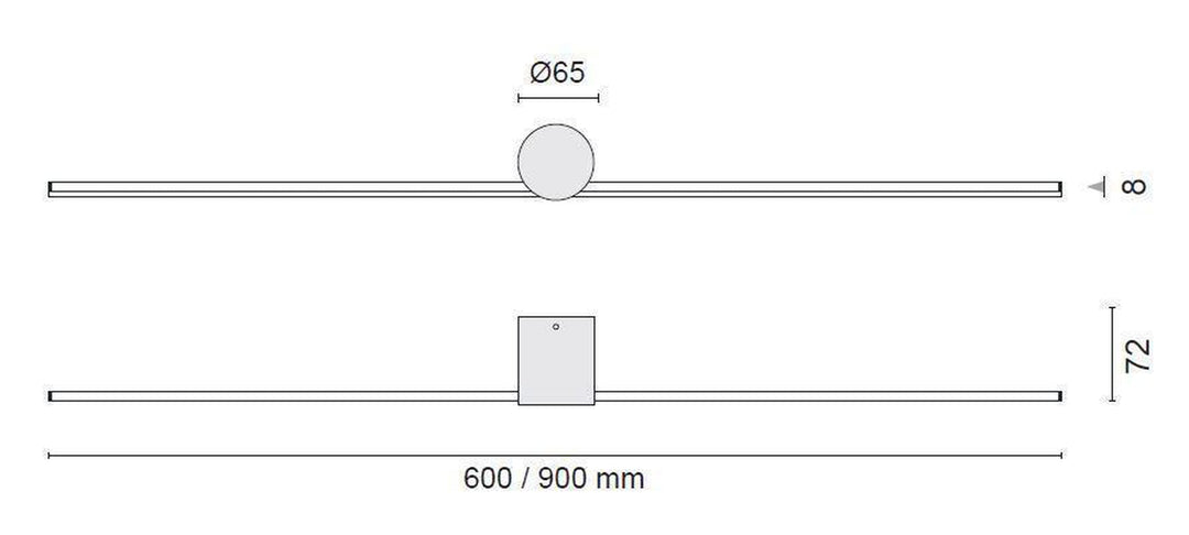 Eros 900 vegglampe IP44 dimbar - Svart-Baderomsbelysning vegglamper-NorDesign-369129005-Lightup.no