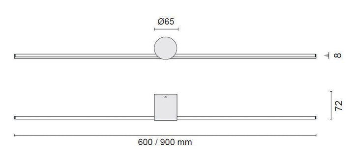 Eros 900 vegglampe IP44 dimbar - Svart-Baderomsbelysning vegglamper-NorDesign-369129005-Lightup.no