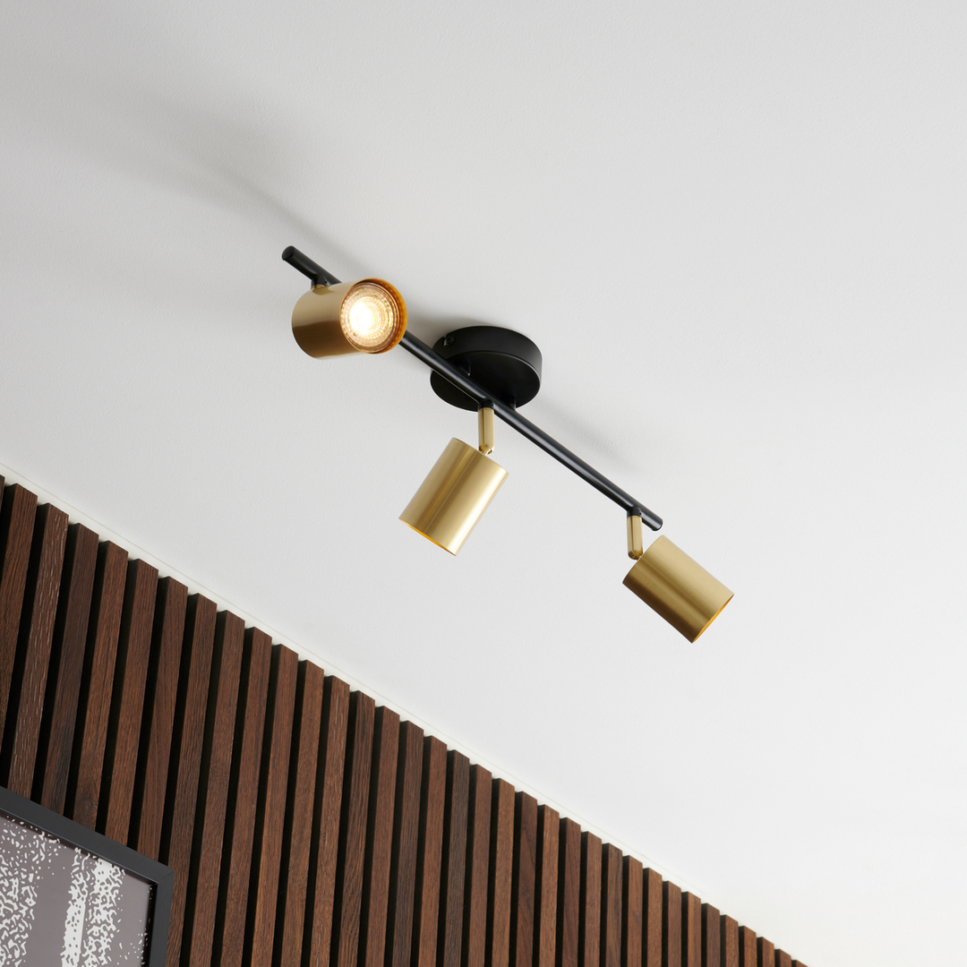 Explore 3 spotlight - Svart/Messingfarget-Taklamper-Nordlux-Svart / Messing-2113700135-Lightup.no