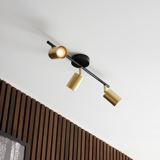 Explore 3 spotlight - Svart/Messingfarget-Taklamper-Nordlux-Svart / Messing-2113700135-Lightup.no