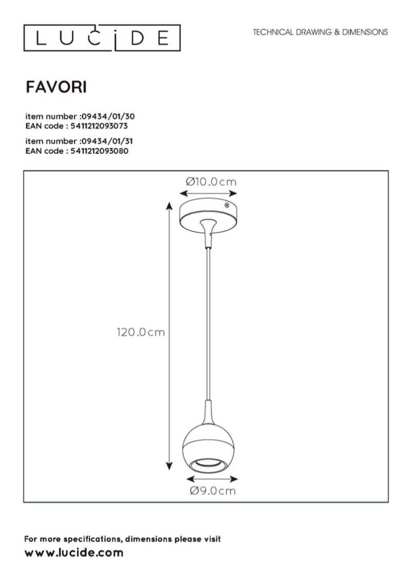 Favori takpendel - Svart/Messing-Takpendler-Lucide-LC09434/01/30-Lightup.no