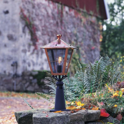 Fenix lykt til portstolpe, kobber-Utebelysning portstolpe-Konstsmide-431-900-Lightup.no