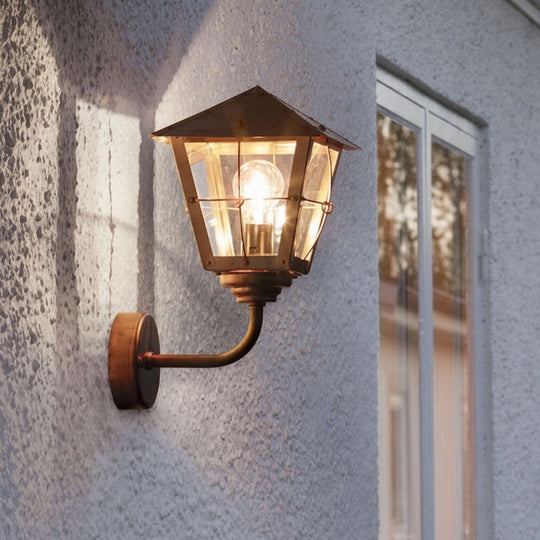 Fenix vegglampe opp - kobber-Utebelysning vegg klassisk-Konstsmide-Kobber-438-900-Lightup.no