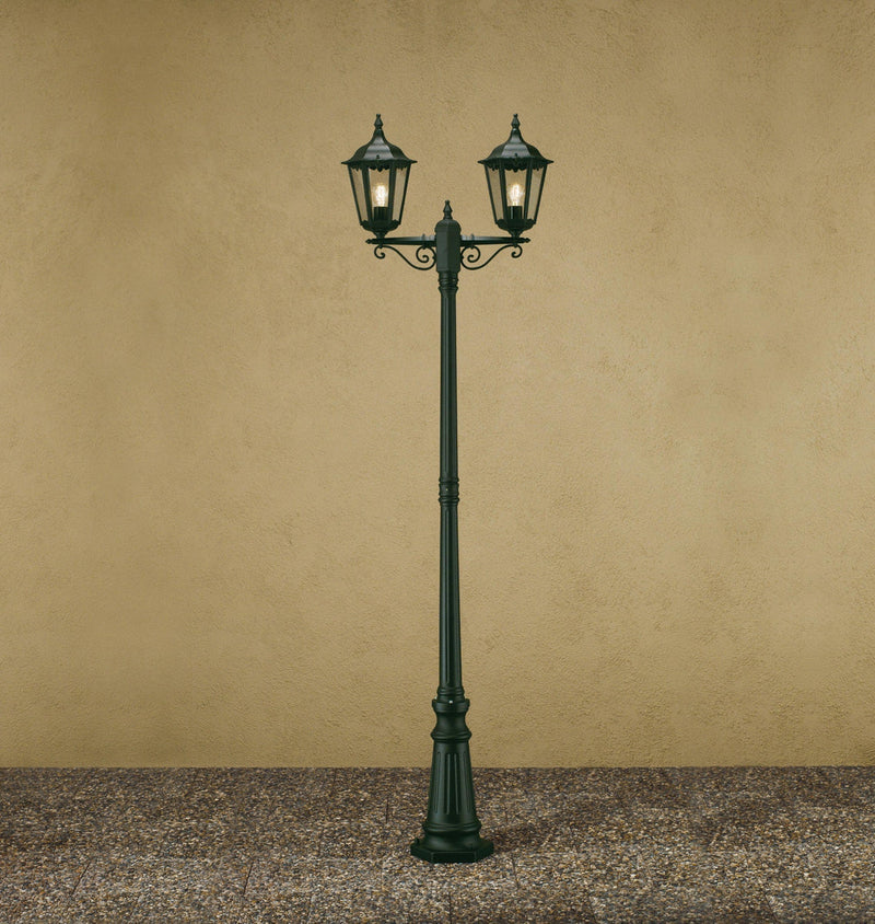 Firenze 2-arm stolpe Grønn 220cm-Utebelysning stolpe-Konstsmide-7234-600-Lightup.no