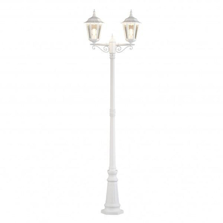 Firenze 2-arm stolpe - Hvit 220cm-Utebelysning stolpe-Konstsmide-Hvit-7234-250-Lightup.no
