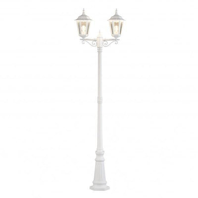 Firenze 2-arm stolpe - Hvit 220cm-Utebelysning stolpe-Konstsmide-7234-250-Lightup.no