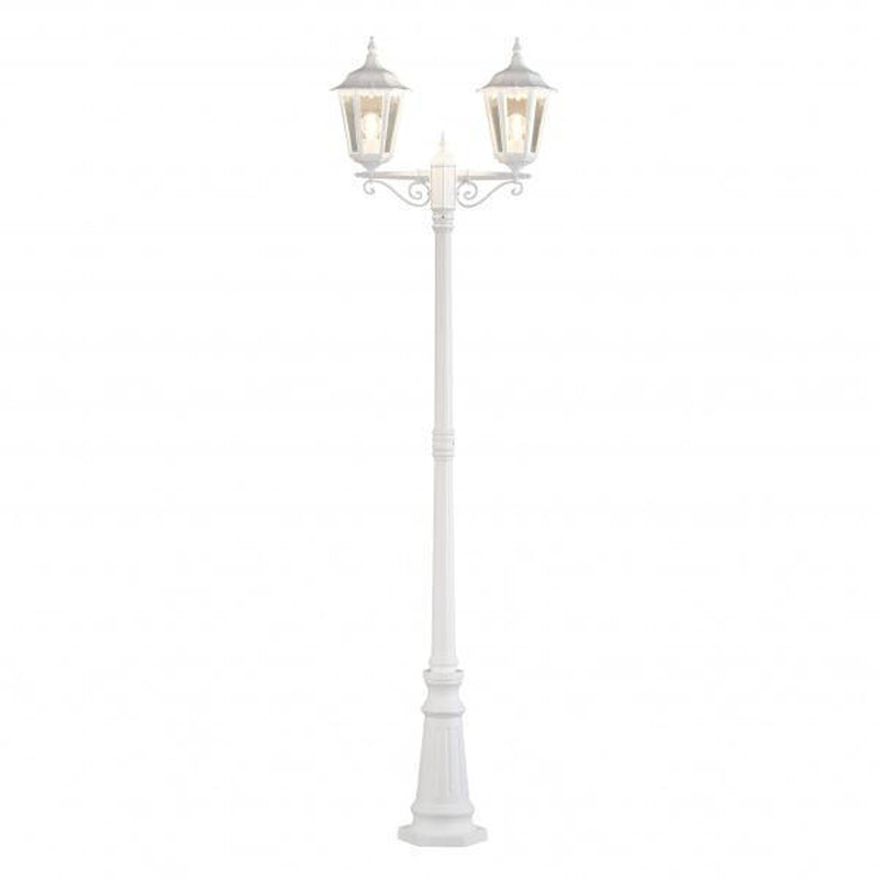 Firenze 2-arm stolpe - Hvit 220cm-Utebelysning stolpe-Konstsmide-7234-250-Lightup.no