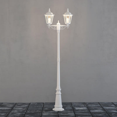 Firenze 2-arm stolpe - Hvit 220cm-Utebelysning stolpe-Konstsmide-7234-250-Lightup.no