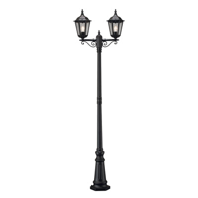Firenze 2-arm stolpe - Svart 220cm-Utebelysning stolpe-Konstsmide-7234-750-Lightup.no