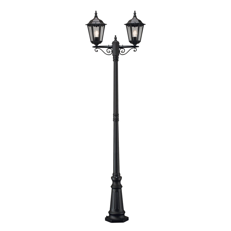 Firenze 2-arm stolpe - Svart 220cm-Utebelysning stolpe-Konstsmide-7234-750-Lightup.no