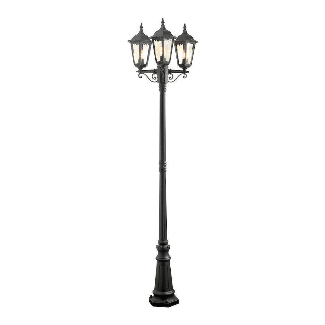 Firenze 3-arm lykt inkludert stolpe 220 cm - Svart-Utebelysning stolpe-Konstsmide-Svart-7217-750-Lightup.no