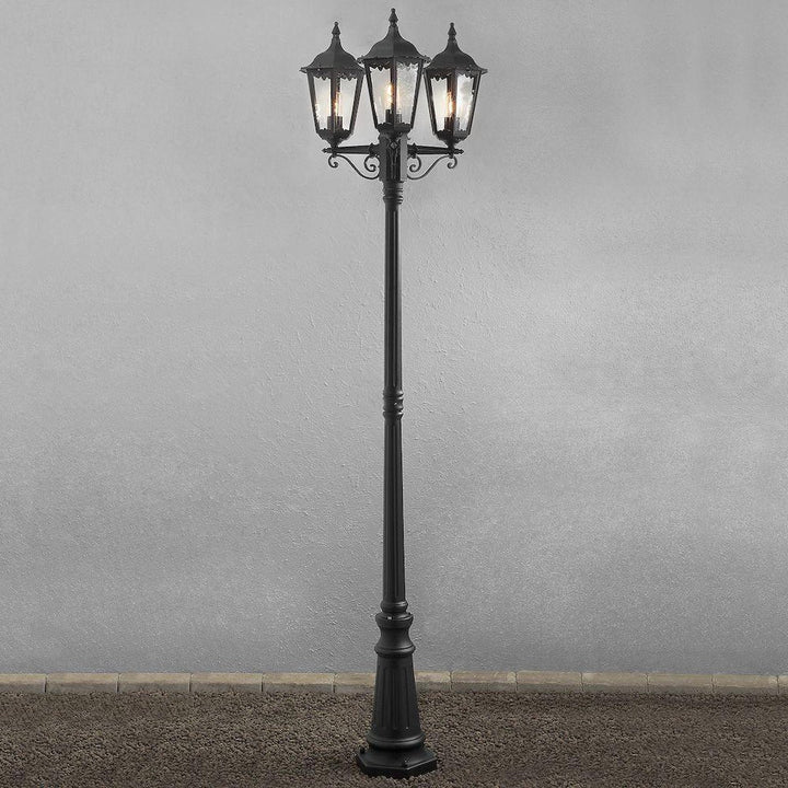 Firenze 3-arm lykt inkludert stolpe 220 cm - Svart-Utebelysning stolpe-Konstsmide-Svart-7217-750-Lightup.no