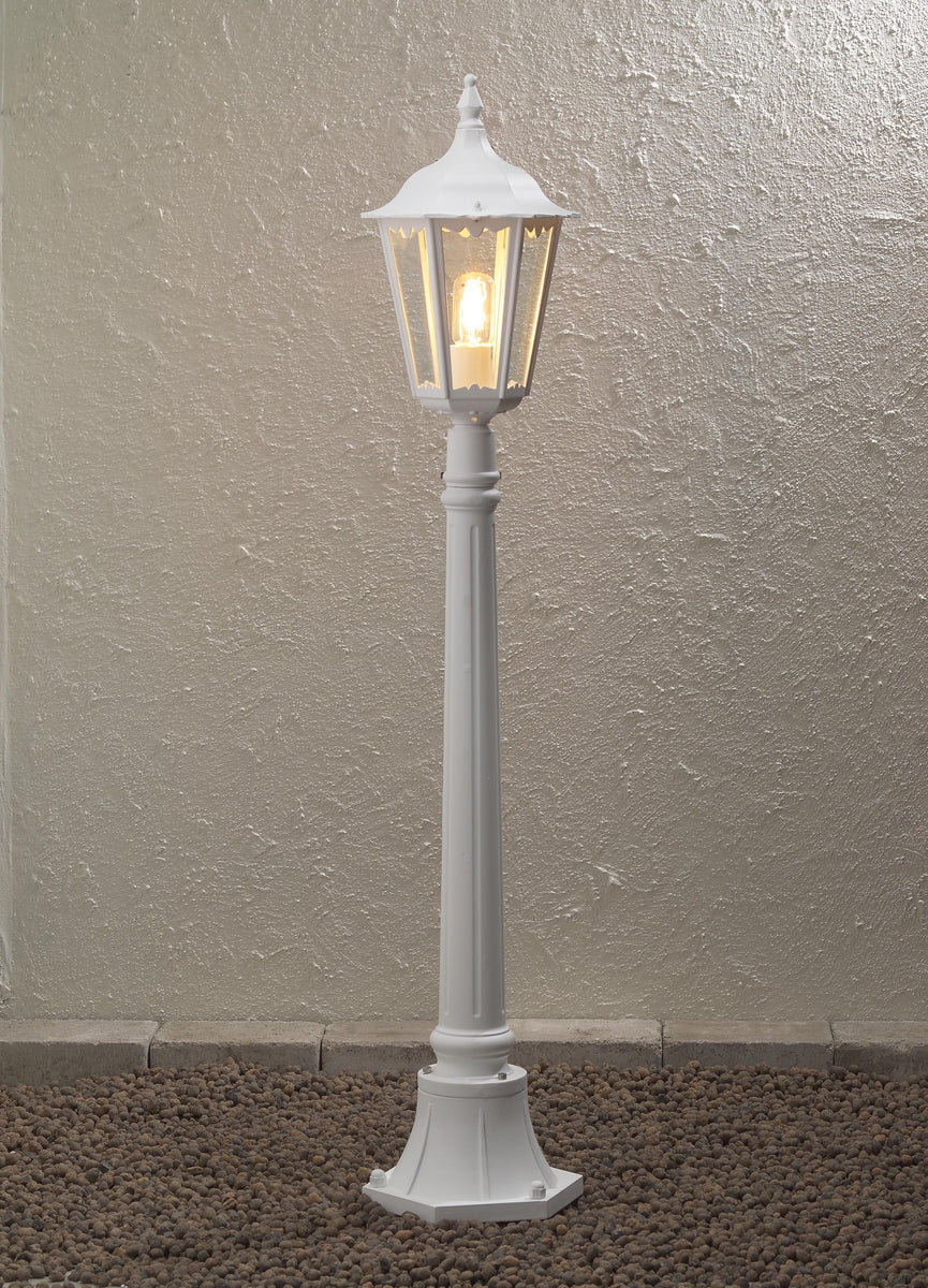 Firenze stolpe hvit 120cm-Utebelysning stolpe-Konstsmide-7215-250-Lightup.no
