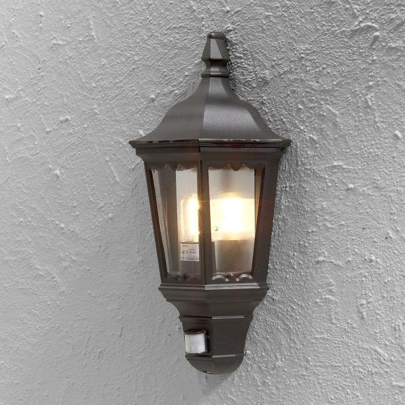 Firenze vegglampe utendørs med sensor - Svart-Utebelysning vegg veggskjold-Konstsmide-7230-750-Lightup.no