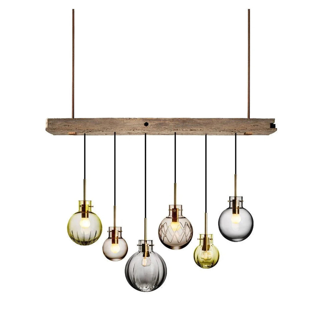 Fjellro Krystallkuler 6 stk - Eik Baldakin-Takpendler-Hadeland Glassverk-Eik-Hak__1222761-Fjellro-Sort-Baldakin-Lightup.no