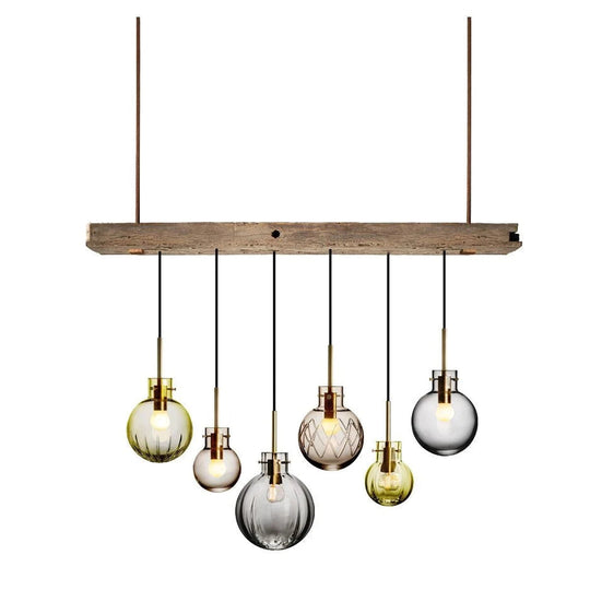 Fjellro Krystallkuler 6 stk - Eik Baldakin-Takpendler-Hadeland Glassverk-Eik-Hak__1222761-Fjellro-Sort-Baldakin-Lightup.no