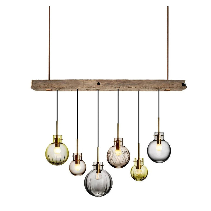 Fjellro Krystallkuler 6 stk - Eik Baldakin-Takpendler-Hadeland Glassverk-Eik-Hak__1222761-Fjellro-Sort-Baldakin-Lightup.no