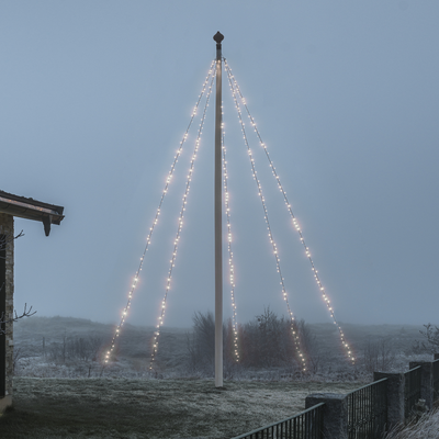 Flaggstangbelysning til 3-4 meter flaggstang frostet IP44 - Varmhvit-Julebelysning juletrelys ute-Konstsmide-4782-137-Lightup.no
