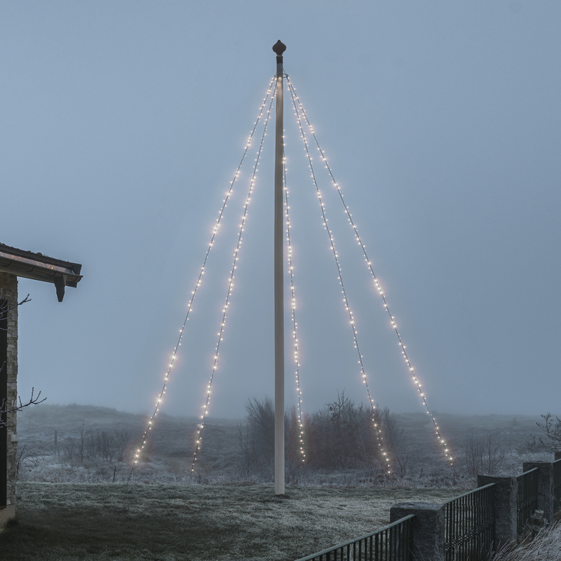 Flaggstangbelysning til 3-4 meter flaggstang frostet IP44 - Varmhvit-Julebelysning juletrelys ute-Konstsmide-4782-137-Lightup.no