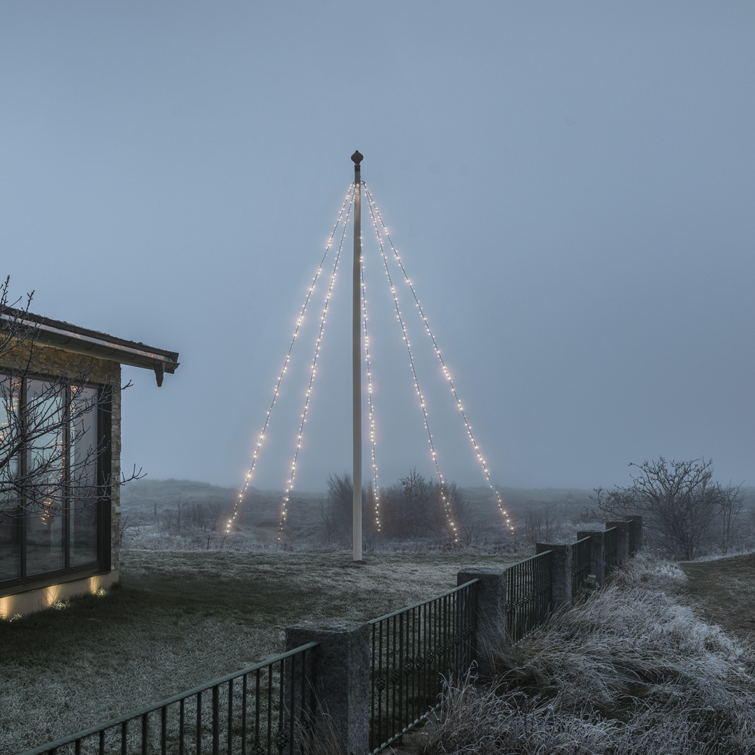 Flaggstangbelysning til 3-4 meter flaggstang frostet IP44 - Varmhvit-Julebelysning juletrelys ute-Konstsmide-4782-137-Lightup.no