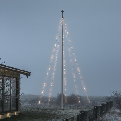 Flaggstangbelysning til 6-7 meter flaggstang frostet IP44 - Varmhvit-Julebelysning juletrelys ute-Konstsmide-4781-137-Lightup.no