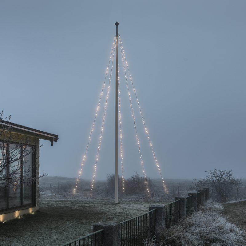 Flaggstangbelysning til 6-7 meter flaggstang frostet IP44 - Varmhvit-Julebelysning juletrelys ute-Konstsmide-4781-137-Lightup.no