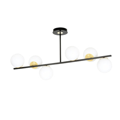 Floki 6 taklampe - Svart/Opal/Gullfarget-Taklamper-Emibig-1022/6-Lightup.no