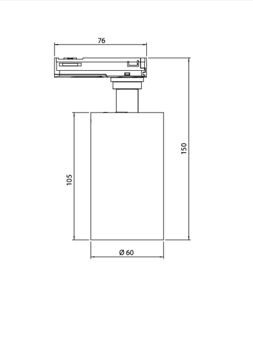 Flos UT Spot Track, 2m 5 spotter, Sort, FLOS-Spotskinner 230V-Flos-Fls__GB2200-2+GB11-2+GB41-2+5x09.4060.14SORT-Lightup.no