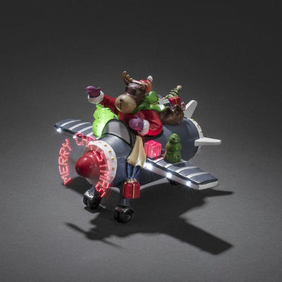 Fly med propell Merry Christmas reinsdyr - Batteridrevet-Julebelysning dekor og pynt-Konstsmide-3436-000-Lightup.no