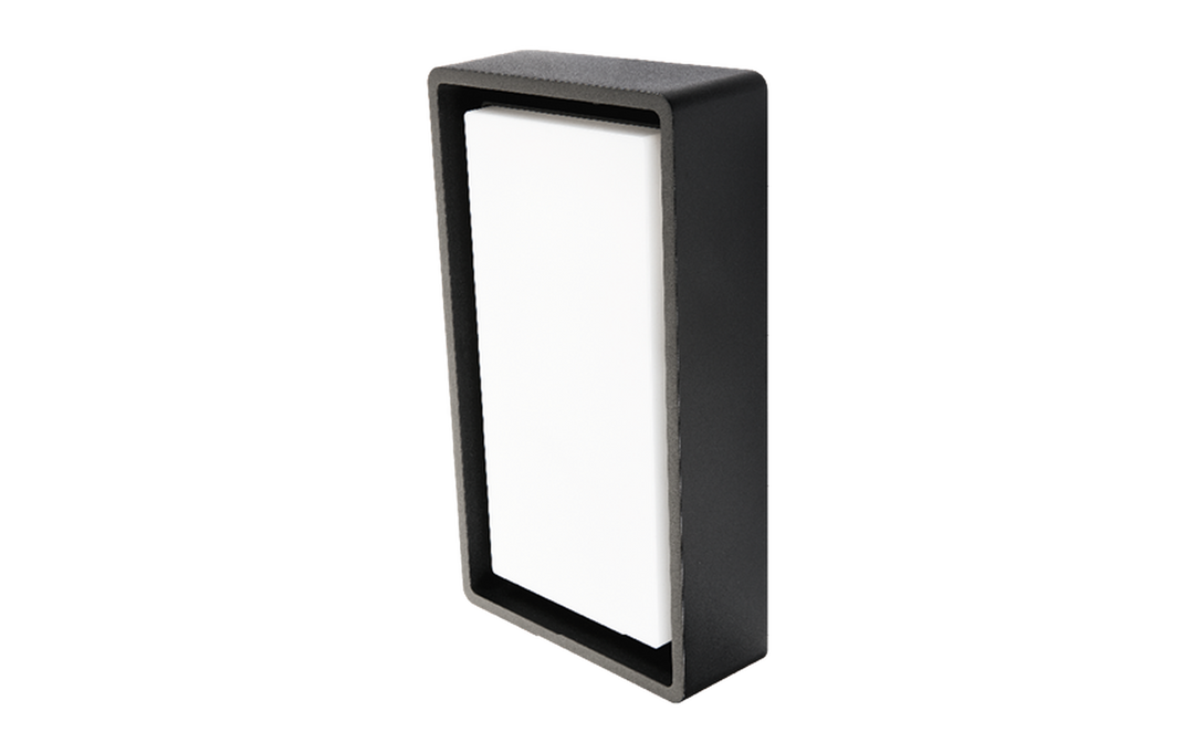 Frame vegg/taklampe 8W LED m/skumringsrelé, Svart-Utebelysning vegg veggskjold-Sg Armaturen As-3101241-Lightup.no