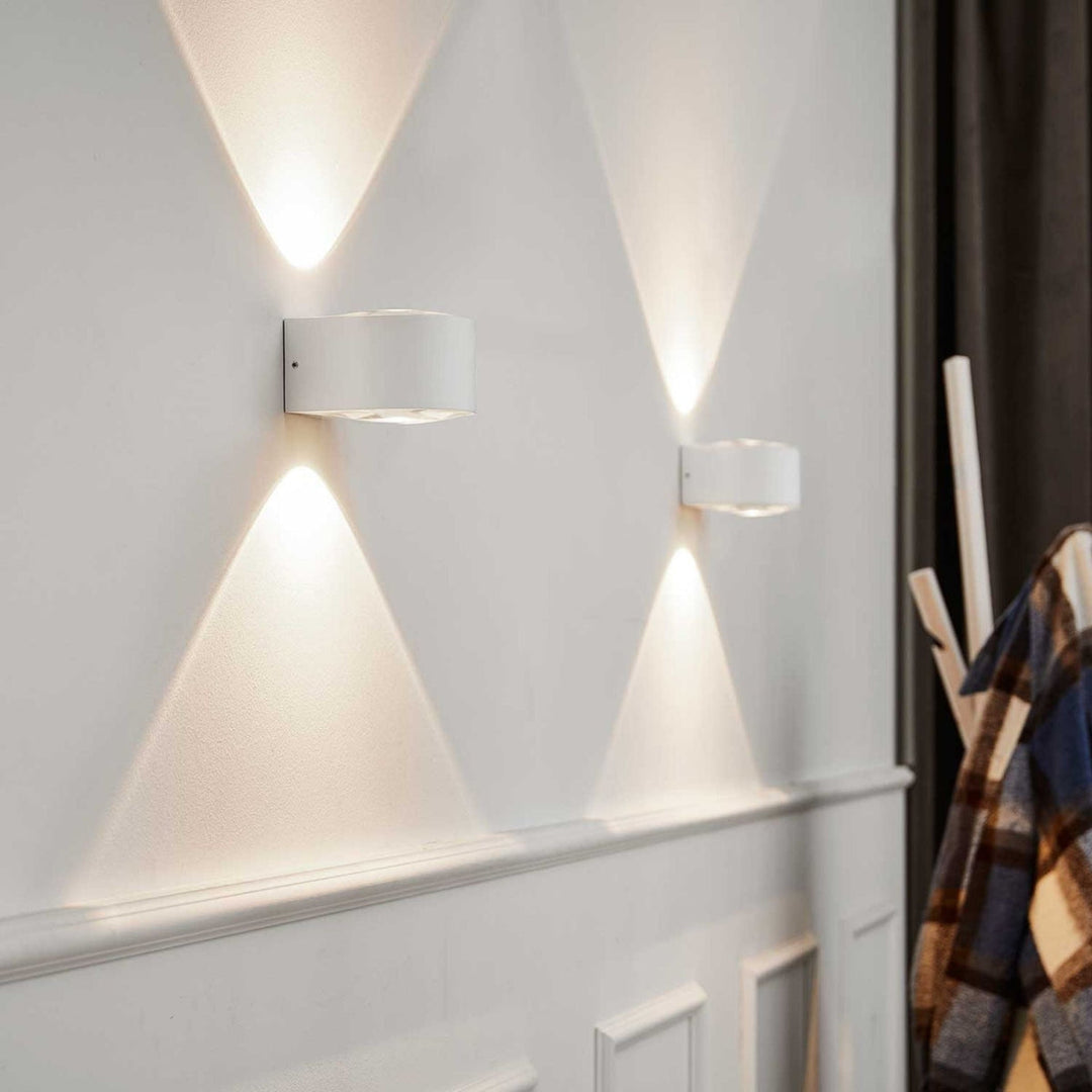 Frey vegglampe IP65 2x6W 2700K - Hvit-Utebelysning vegg opp og ned-LOOM Design-Hvit-LF-808-002-Lightup.no