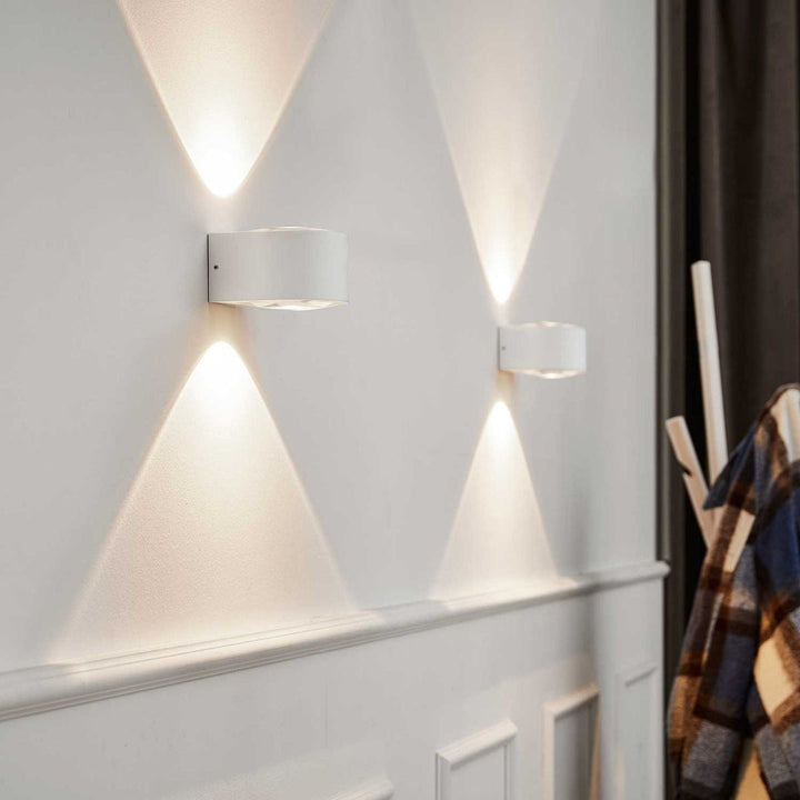 Frey vegglampe IP65 2x6W 2700K - Hvit-Utebelysning vegg opp og ned-LOOM Design-Hvit-LF-808-002-Lightup.no