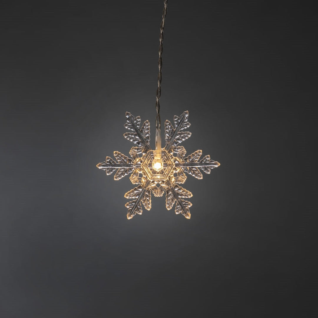 Gardinslynge med 12 snefnugg - 120 cm-Julebelysning juletrelys ute-Konstsmide-4049-103-Lightup.no
